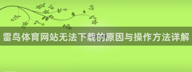 雷鸟体育网站无法下载的原因与操作方法详解
